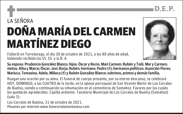 DOÑA MARÍA DEL CARMEN MARTÍNEZ DIEGO