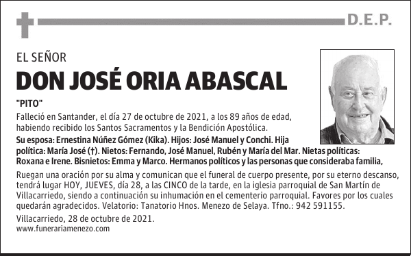 DON JOSÉ ORIA ABASCAL