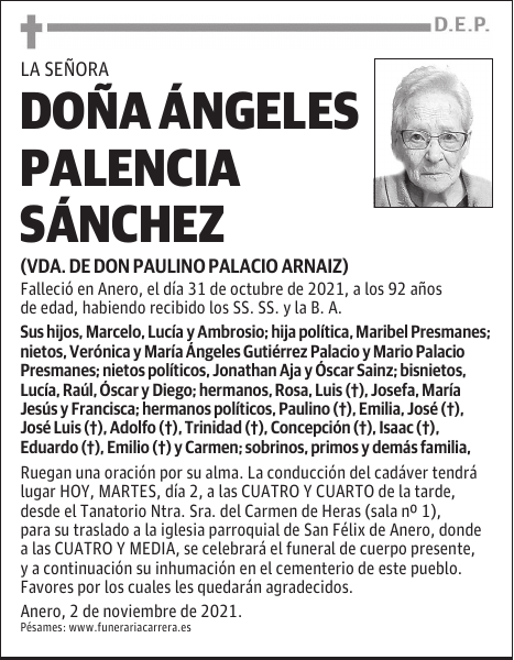 DOÑA ÁNGELES PALENCIA SÁNCHEZ