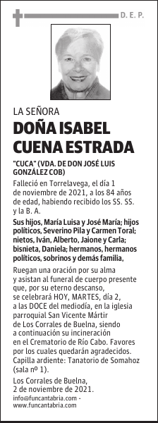 DOÑA ISABEL CUENA ESTRADA