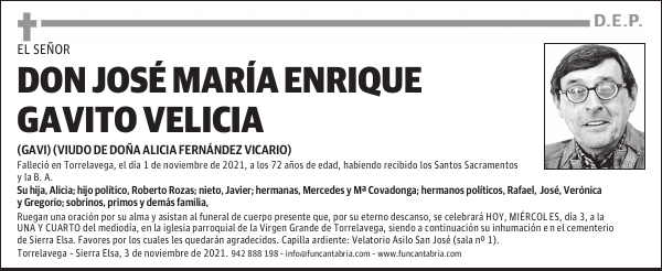 DON JOSÉ MARÍA ENRIQUE GAVITO VELICIA