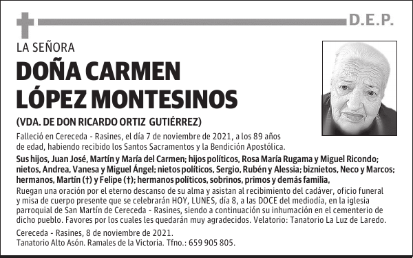 DOÑA CARMEN LÓPEZ MONTESINOS