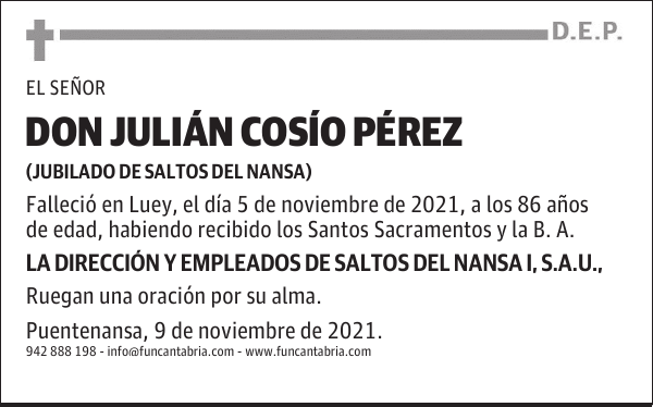 DON JULIÁN COSÍO PÉREZ