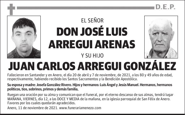 DON JOSÉ LUIS ARREGUI ARENAS