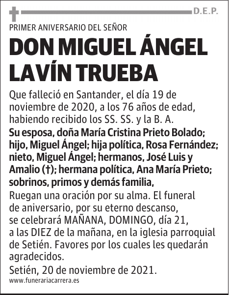 DON MIGUEL ÁNGEL LAVÍN TRUEBA