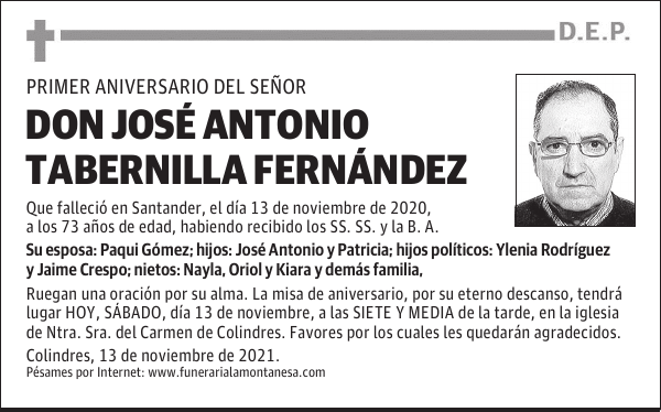 DON JOSÉ ANTONIO TABERNILLA FERNÁNDEZ