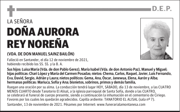 DOÑA AURORA REY NOREÑA