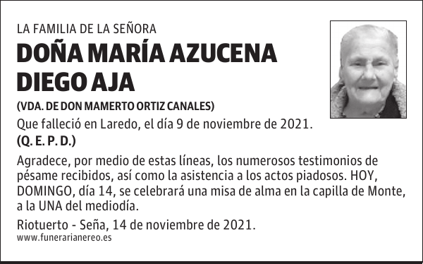 DOÑA MARÍA AZUCENA DIEGO AJA