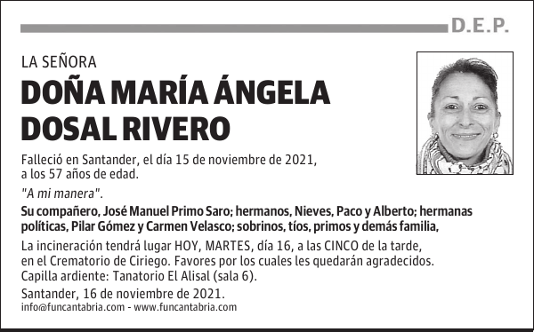 DOÑA MARÍA ÁNGELA DOSAL RIVERO