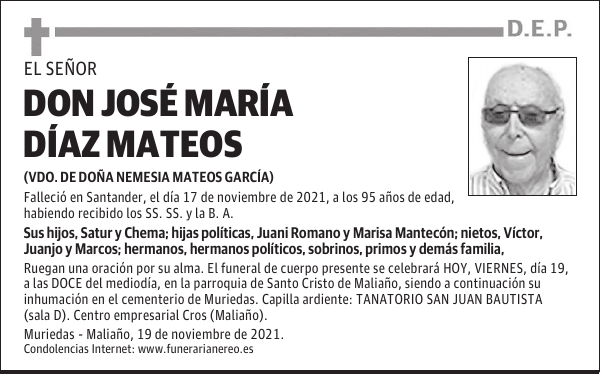 DON JOSÉ MARÍA DÍAZ MATEOS