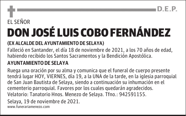 DON JOSÉ LUIS COBO FERNÁNDEZ