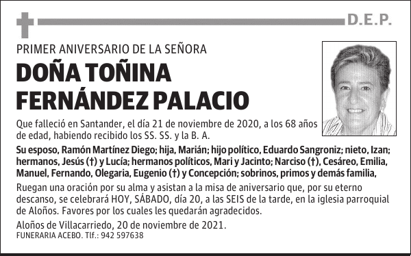 DOÑA TOÑINA FERNÁNDEZ PALACIO