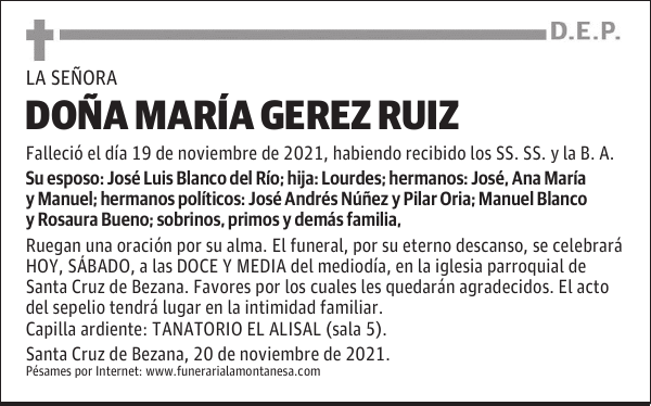 DOÑA MARÍA GEREZ RUIZ
