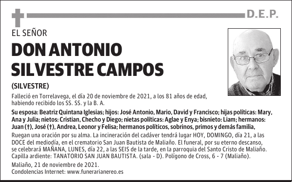 DON ANTONIO SILVESTRE CAMPOS
