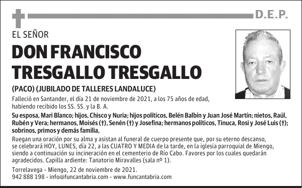 DON FRANCISCO TRESGALLO TRESGALLO