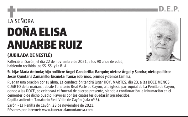 DOÑA ELISA ANUARBE RUIZ