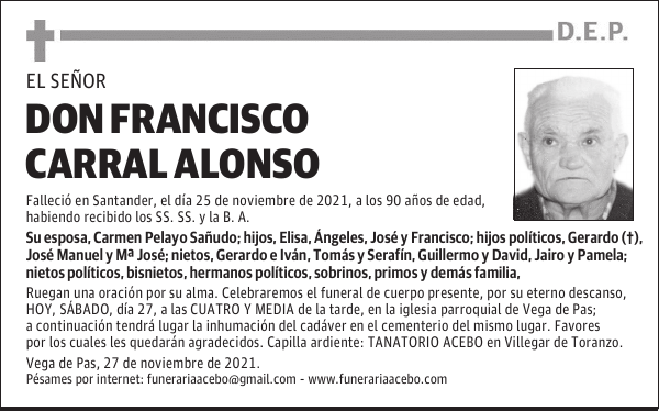 DON FRANCISCO CARRAL ALONSO