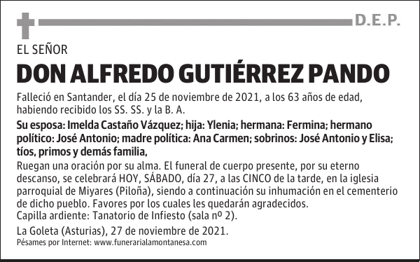 DON ALFREDO GUTIÉRREZ PANDO