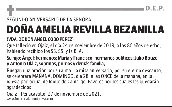 DOÑA AMELIA REVILLA BEZANILLA