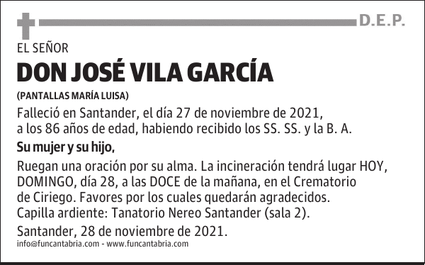 DON JOSÉ VILA GARCÍA