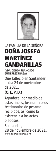 DOÑA JOSEFA MARTÍNEZ GANDARILLAS