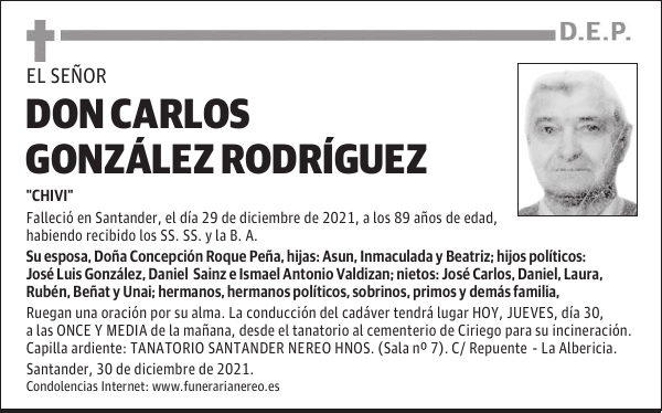 DON CARLOS GONZÁLEZ RODRÍGUEZ