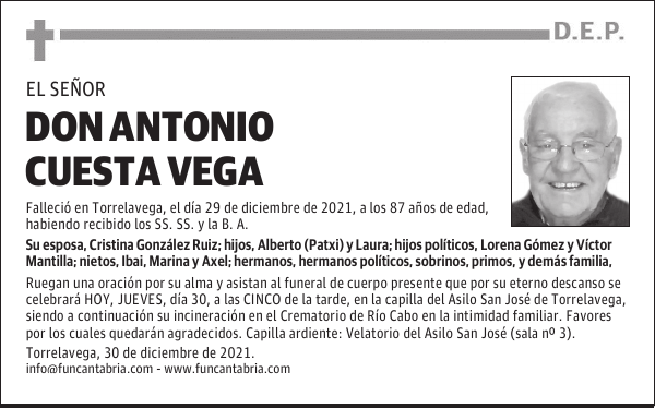 DON ANTONIO CUESTA VEGA