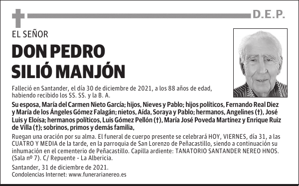 DON PEDRO SILIÓ MANJÓN
