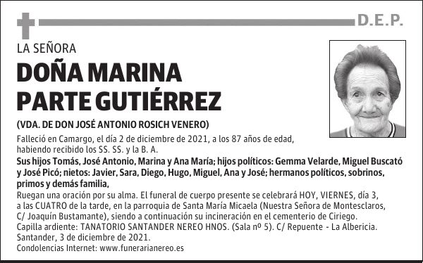 DOÑA MARINA PARTE GUTIÉRREZ