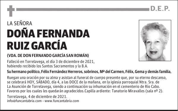 DOÑA FERNANDA RUIZ GARCÍA