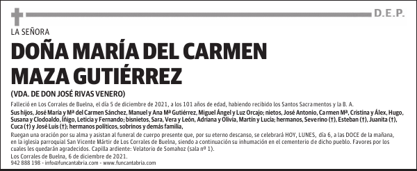 DOÑA MARÍA DEL CARMEN MAZA GUTIÉRREZ