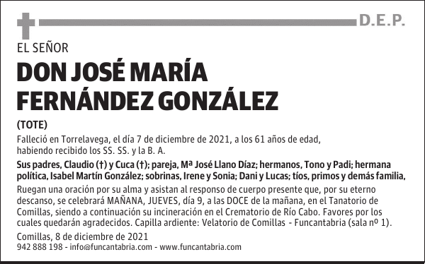 DON JOSÉ MARÍA FERNÁNDEZ GONZÁLEZ