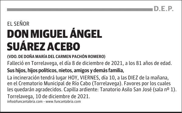 DON MIGUEL ÁNGEL SUÁREZ ACEBO