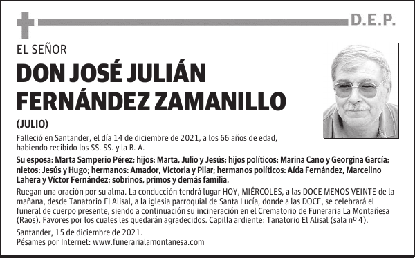 DON JOSÉ JULIÁN FERNÁNDEZ ZAMANILLO