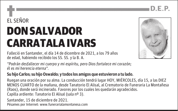 DON SALVADOR CARRATALA IVARS