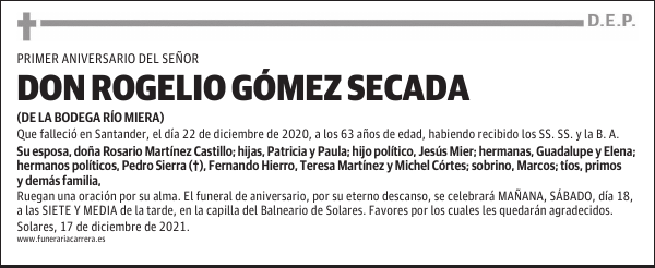 DON ROGELIO GÓMEZ SECADA