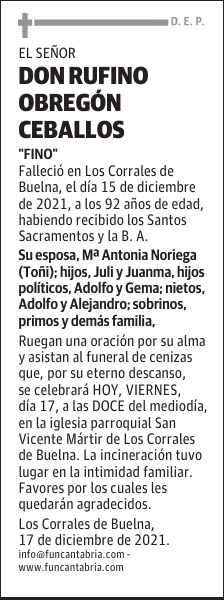 DON RUFINO OBREGÓN CEBALLOS