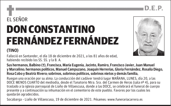 DON CONSTANTINO FERNÁNDEZ FERNÁNDEZ