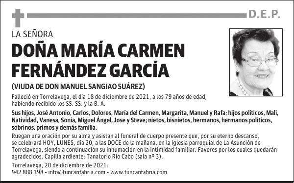 DOÑA MARÍA CARMEN FERNÁNDEZ GARCÍA