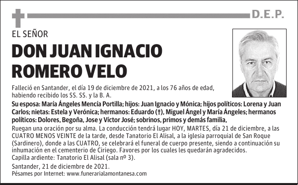 DON JUAN IGNACIO ROMERO VELO