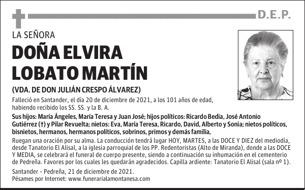 DOÑA ELVIRA LOBATO MARTÍN