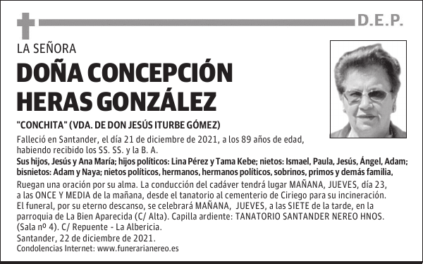 DOÑA CONCEPCIÓN HERAS GONZÁLEZ