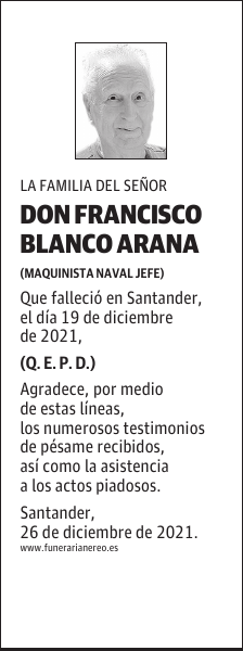 DON FRANCISCO BLANCO ARANA