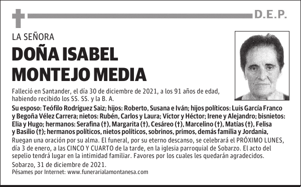 DOÑA ISABEL MONTEJO MEDIA
