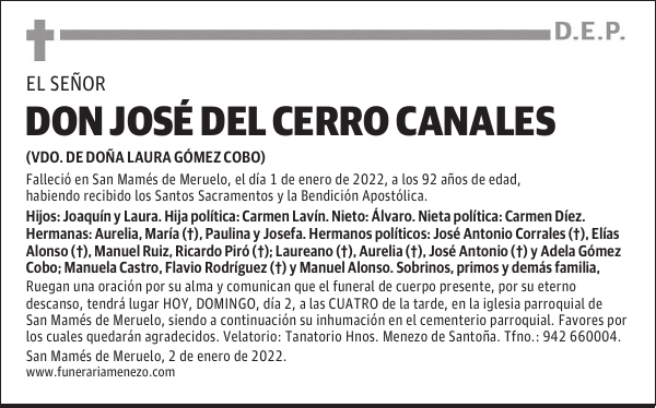 DON JOSÉ DEL CERRO CANALES