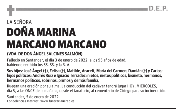DOÑA MARINA MARCANO MARCANO