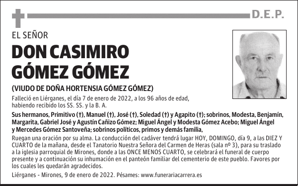 DON CASIMIRO GÓMEZ GÓMEZ