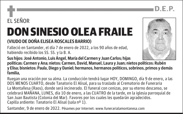 DON SINESIO OLEA FRAILE