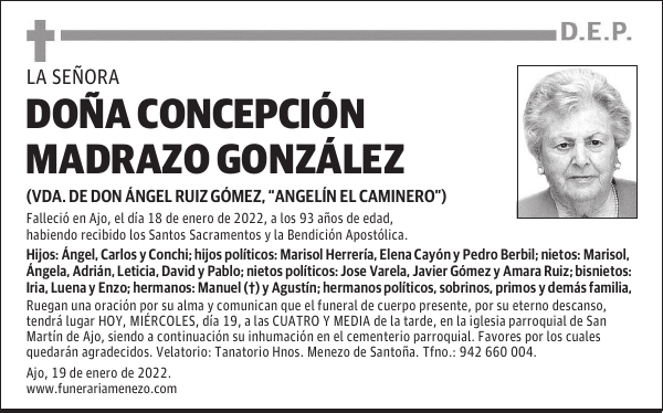 DOÑA CONCEPCIÓN MADRAZO GONZÁLEZ