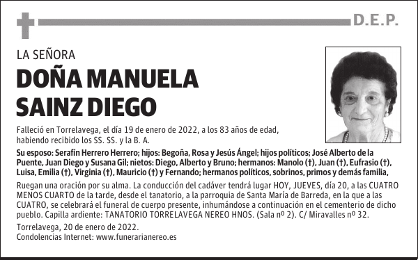 DOÑA MANUELA SAINZ DIEGO